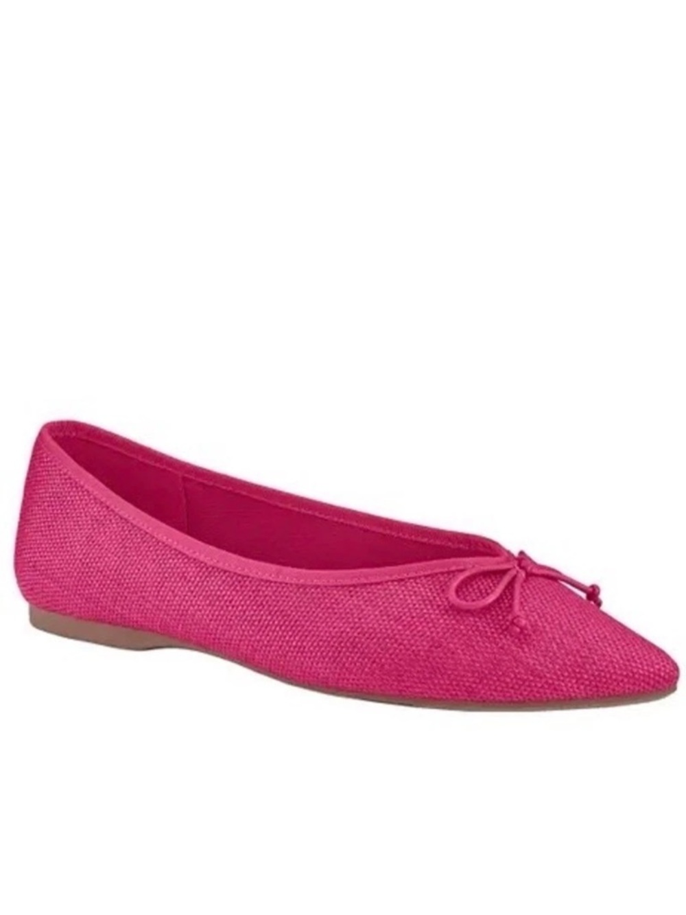 Birdies The Goldfinch Raspberry Raffia Bow‎ Ballet Pointed Toe Flats